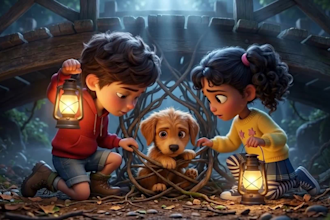 create an animated children book trailer and cinematic book promo video