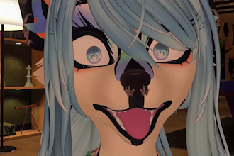 create furry vrchat avatar, anime furry hybrid, nsfw vrchat avatar with rigging