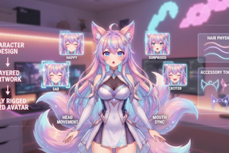create live2d vtuber model rigging, anime vtuber