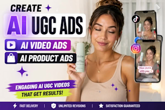create ai ugc ads, ai video ads, ai product ads for tiktok, facebook, instagram