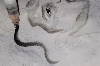 draw realistic hand drawn face portrait and nature painting
