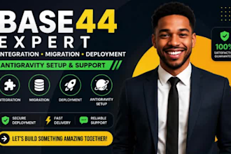 do base44 integration, migration, deployment and antigravity setup