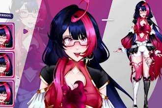 design 2d vtuber model rig anime live2d vtuber model for vtube studio