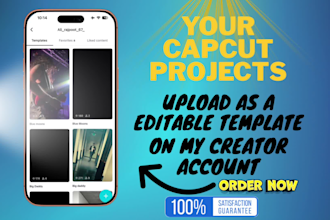 upload your capcut edited project as a editable template