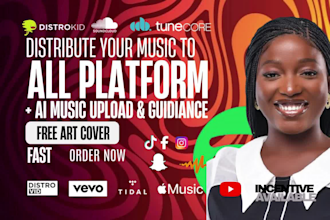 music manager, distribute music on distrokid, tunecore, cdbaby, ditto, amuse, yt