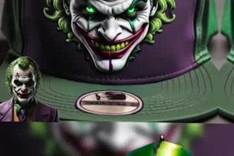 design badge patches logo for hat, snapback and beanie with mockup and animation
