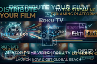distribute your film to amazon prime video, roku TV and filmhub