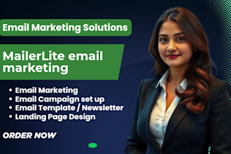 setup mailerlite email template, mailerlite landing page automation newsletter