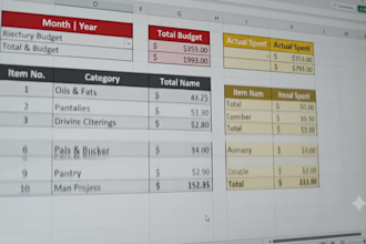 format excel spreadsheets, create budgets and trackers