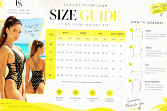 design a luxury size chart for your clothing brand