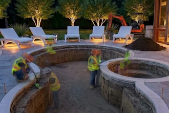 create luxury swimming pool build timelapse ai videos