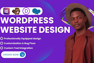 build wordpress website by beaver builder, elementor pro, wpbakery, divi, oxygen