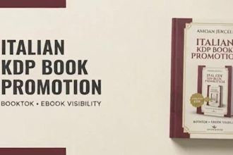 promote italian amazon KDP book with booktok marketing and ebook promotion