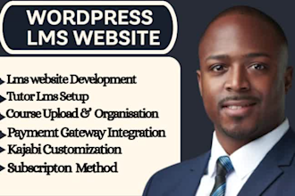 develop wordpress lms website with talentlms,tutorlms,buddyboss,learndash,kajabi