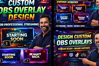 design custom obs overlays for professional live streaming