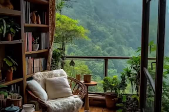 create cozy raining video with natural sounds for relaxation and sleep