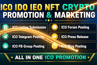 provide crypto marketing for token ico ieo defi and nft