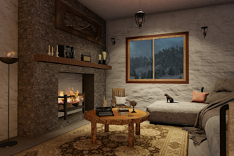 create unique coffee shop and jazz cozy rain video