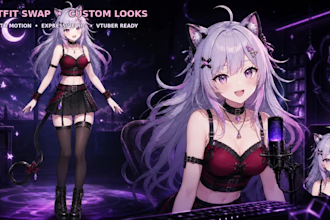 do live2d rigging vbridger live2d vtuber model for vtube studio as vtuber artist