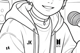 create a custom jungkook and kpop coloring book