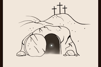 create easter GIF animation, he has risen, christian design