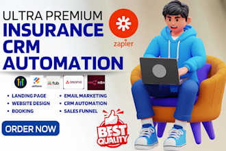 setup insurance crm jotform follow up boss calendly zapier asana n8n automation