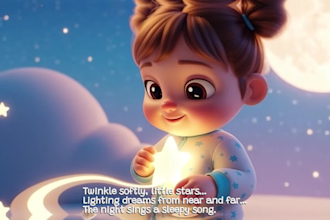 create relaxing baby sleep music lullaby video for kids animation