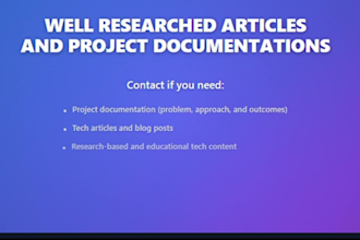 write tech articles and project documents