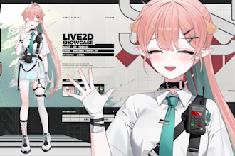 draw and rig 2d vtuber model live2d vtuber model commission anime vtuber live2d