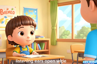 create viral kids learning video for you tube with 3danimation
