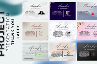 design product packaging, box and thank you card