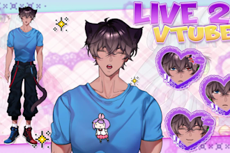 draw and rigging live2d vtuber model