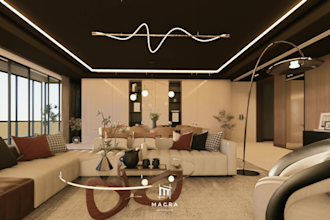 do 3d design and rendering for your living room