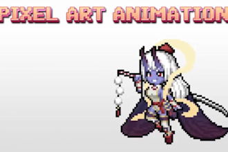 create pixel art animation, sprite sheet and character design for indie rpg game