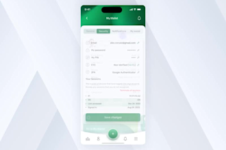 design android app UI UX in figma login, home, profile screens