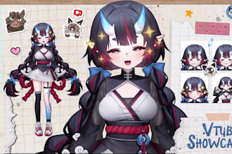 design live2d vtuber model, 2d vtuber rigging, vtuber character, vtuber avatar