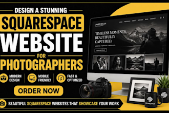 design a stunning squarespace website for photographers, squarespace website