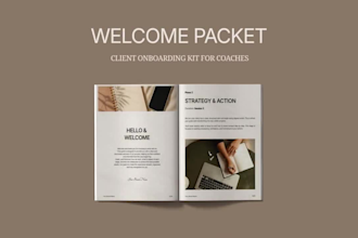 design canva editable client welcome packet and onboarding kit