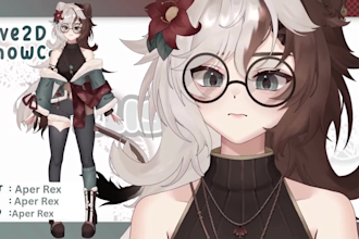draw and rig live2d vtuber model, 2d vtuber, anime character for your streaming