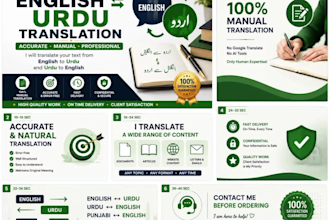 manually translate english to urdu and urdu to english