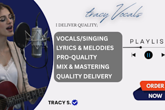 be your professional female singer, vocalist and songwriter