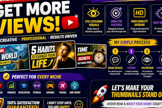 design eye catching and high CTR youtube thumbnails