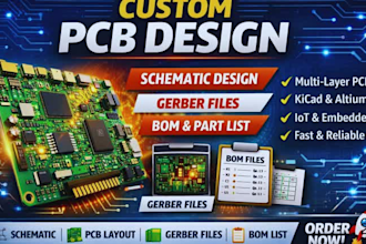 design custom pcb design, schematic design, gerber and bom files