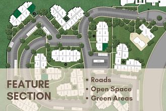 render professional architectural community landscape site plan