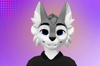 create custom vrchat furry avatar with facial tracking sfw fbt vrm 3d model