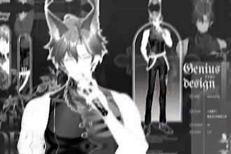 create a custom 2d live2d vtuber model for male or female character