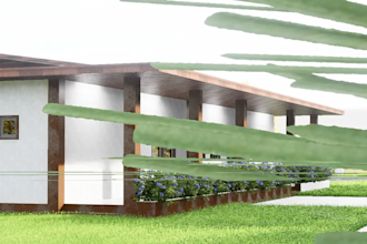 do architectural exterior rendering of a house