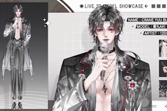 draw and rig custom male or female live2d model vtuber outfit live2d rigging