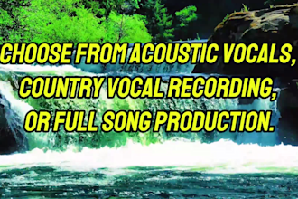 record original male country vocals for your original song in any genre
