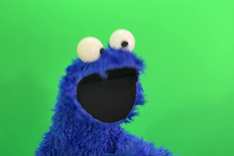do a cookie monster puppet impression video